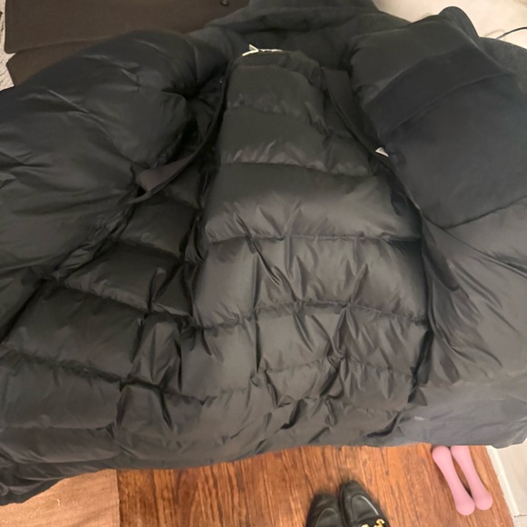 Last chance !NWT! Banana Republic Coal Black Flannel Long Puffer Coat - Medium - Picture 9 of 11